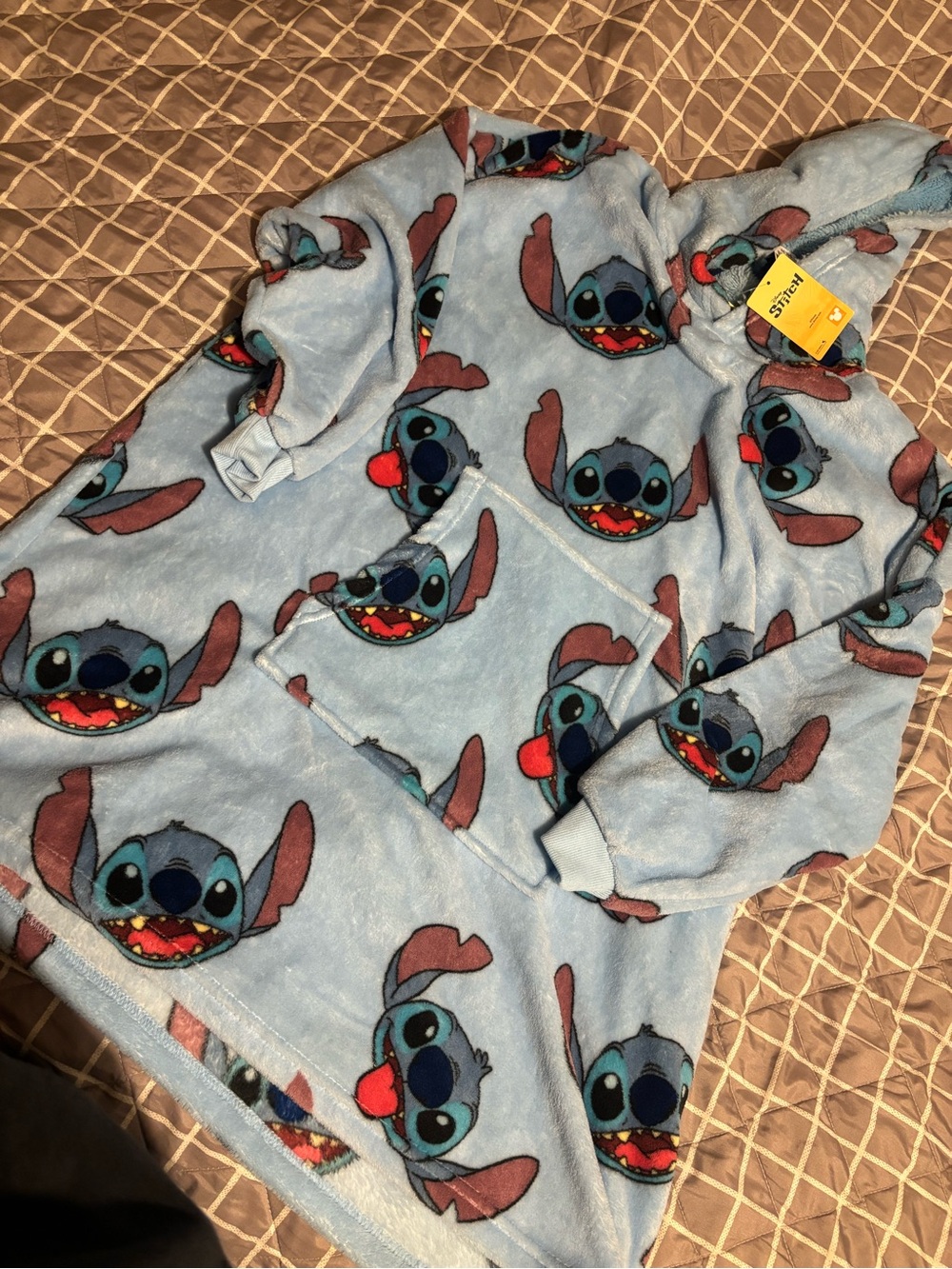 Stitch Plush Hooded Kids Robe - Light Blue